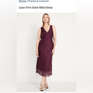 Old Navy Plum Lace-Trim Chemise